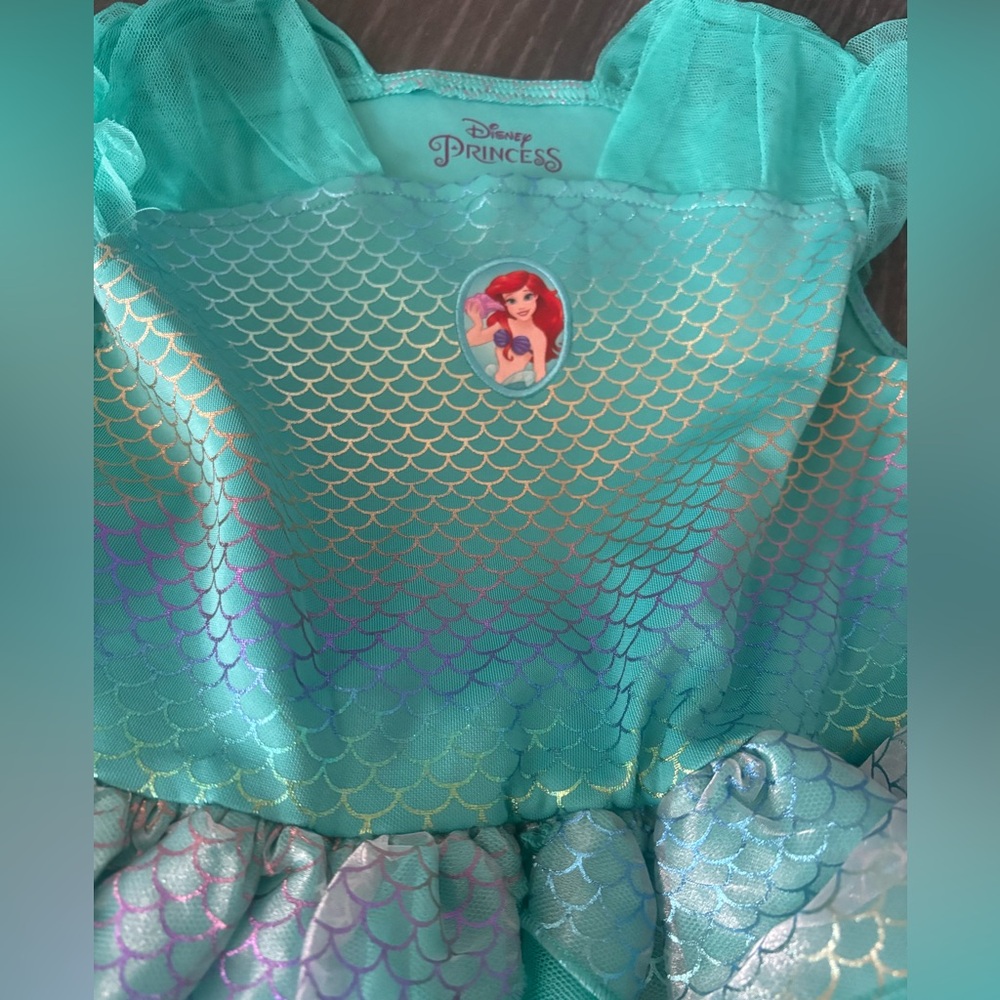Disney Little Mermaid Girls Dress/Costume - Turquoise. Size S (6/6X) - Picture 2 of 5